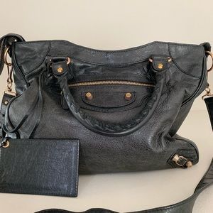 Balenciaga Agneau Giant 12 Rose Gold Velo Black